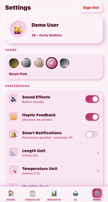 Blush Pink product screen
